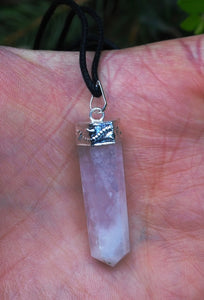 Rose Quartz Faceted Crystal Pendant