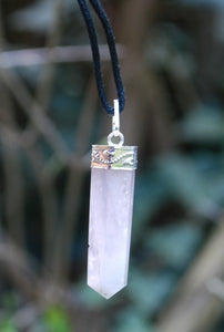 Rose Quartz Faceted Crystal Pendant