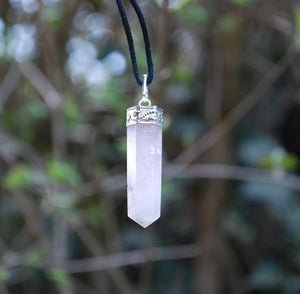 Rose Quartz Faceted Crystal Pendant