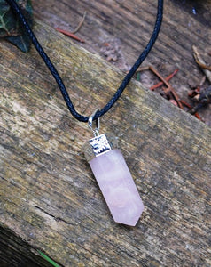 Rose Quartz Faceted Crystal Pendant