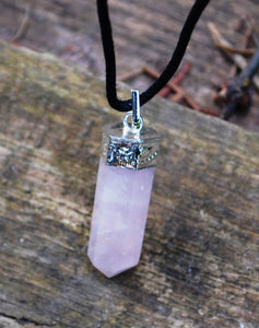 Rose Quartz Faceted Crystal Pendant