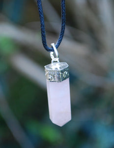 Rose Quartz Faceted Crystal Pendant