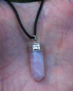 Rose Quartz Faceted Crystal Pendant