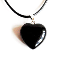 Load image into Gallery viewer, Black Obsidian Crystal Heart Pendant