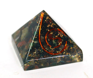 Bloodstone Small Crystal Chip Orgone Pyramid