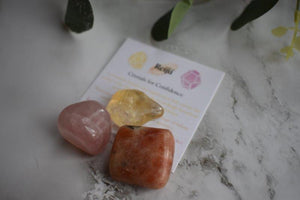 "Crystals For Confidence" Tumble Stone Set Reiki Charged