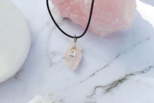 Load image into Gallery viewer, Rose Quartz Raw Crystal Arrowhead Pendant with Om