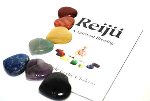 Chakra Healing Crystal Heart Palm Stones Set