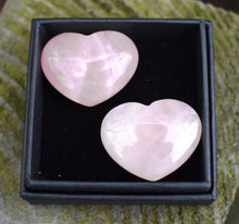 Load image into Gallery viewer, Natural Fully Polished Rose Quartz For Love Crystal Hearts Pair Inc Gift Box