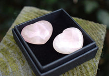 Load image into Gallery viewer, Natural Fully Polished Rose Quartz For Love Crystal Hearts Pair Inc Gift Box
