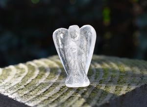 Clear Quartz Hand Carved 'Master Healer' Miniature Crystal Stone Angel Figure
