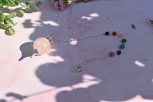 Load image into Gallery viewer, Rose Quartz Chakra Crystal Dowsing Pendulum