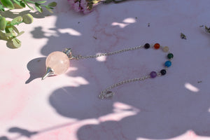 Rose Quartz Chakra Crystal Dowsing Pendulum