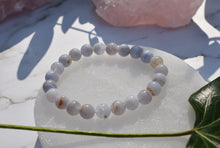 Load image into Gallery viewer, Blue Lace Agate Polished Beads Crystal Bracelet