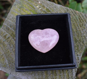 Small Rose Quartz Crystal Heart Piece Inc Gift Box