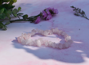 Rose Quartz Crystal Chip Bracelet