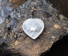 Load image into Gallery viewer, Large Natural Clear Quartz Crystal &#39;Master Healer&#39; Polished Heart Puff Palm Stone Gift Wrapped 84g