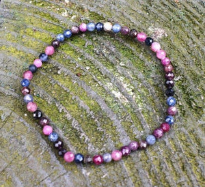 Ruby & Sapphire Faceted Crystal Bracelet