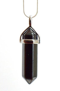 Hematite Polished & Faceted Crystal Stone Pendant Necklace