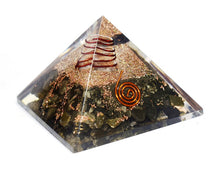 Load image into Gallery viewer, Pyrite Large Crystal Orgone Pyramid
