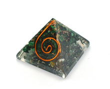 Load image into Gallery viewer, Malachite Crystal Small Orgone Pyramid