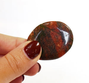 Unakite Crystal Palm Stone Cabochon