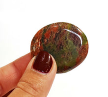 Load image into Gallery viewer, Unakite Crystal Palm Stone Cabochon