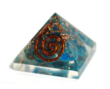 Load image into Gallery viewer, Apatite Crystal Small Orgonite Pyramid