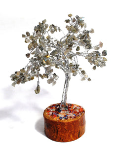 Labradorite Crystal Crystal Gemstone Tree With Crystal Stones Wooden Base