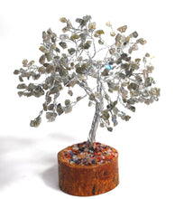 Load image into Gallery viewer, Labradorite Crystal Crystal Gemstone Tree With Crystal Stones Wooden Base