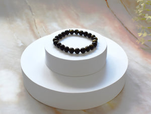 Black Obsidian Crystal Beaded Bracelet