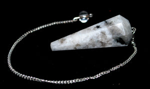 Rainbow Moonstone Crystal Dowsing Pendulum