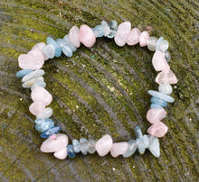 Load image into Gallery viewer, Rose Quartz &amp; Aquamarine Crystal Bracelet