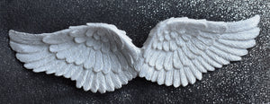 Sparkly White Hanging Angel Wings Beautiful Detailed Resin Hanging Decoration Gift