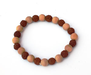 Rudraksha & Sandalwood Beads Bracelet