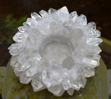 Load image into Gallery viewer, Large Natural &amp; Unique Clear Quartz Big Cluster Points Tea Light Holder Piece Gift Boxed