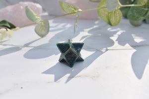 Moss Agate Merkabah Crystal Gemstone Star