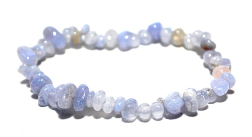Blue Lace Agate Crystal Chips Bracelet