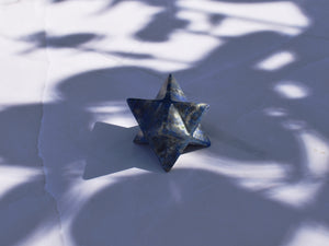 Lapis Lazuli Natural Hand Carved Crystal Merkaba Star
