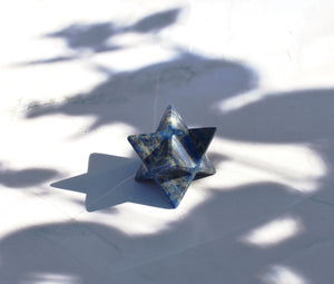 Lapis Lazuli Natural Hand Carved Crystal Merkaba Star