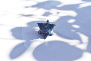 Lapis Lazuli Natural Hand Carved Crystal Merkaba Star