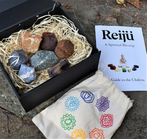 Chakra Crystal Raw Chunk Set Of Seven Inc Guide To The Chakras Gift Set