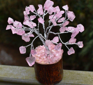 Rose Quartz Small Crystal Gemstone Tree