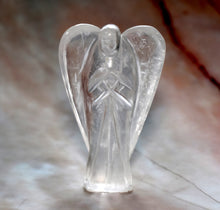 Load image into Gallery viewer, Large Clear Quartz Hand Carved Crystal Angel 7cm (3&quot;) approx