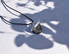 Load image into Gallery viewer, Black Tourmaline Crystal Stone Pendant &amp; Cord Necklace - Small