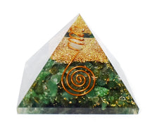 Load image into Gallery viewer, Green Aventurine &amp; Clear Quartz Large Crystal Stone Orgone Pyramid