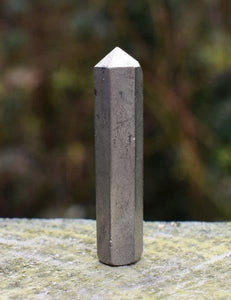 Gold Pyrite " Fools Gold" Crystal Stone Polished Terminated & Faceted Point Stick Gift Wrapped