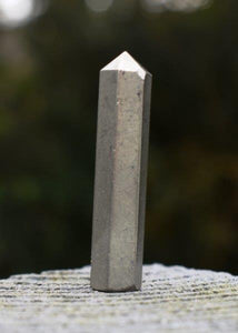 Gold Pyrite " Fools Gold" Crystal Stone Polished Terminated & Faceted Point Stick Gift Wrapped