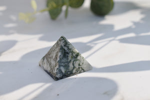 Moss Agate Crystal Gemstone Pyramid