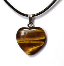Load image into Gallery viewer, Tigers Eye Crystal Heart Pendant